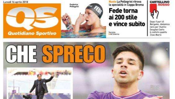 La Nazione e il pareggio tra Fiorentina e SPAL: "Che spreco"