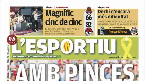 L'Esportiu, Ed.Girona: "Con pinzas"