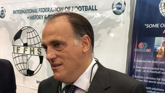 Tebas: "Florentino, Agnelli y Laporta son los náufragos de la Superliga"