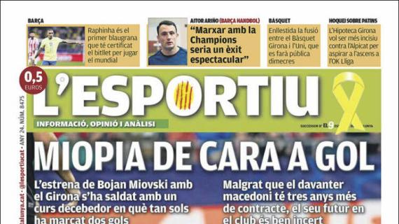 L'Esportiu, Ed.Girona: "Miopía de cara a gol"