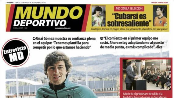 Unai Gómez en Mundo Deportivo, Ed.Vizcaya: "Somos muy buenos"