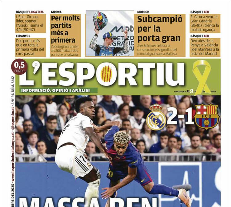 L'Esportiu: "Demasiado bien acostumbrados"