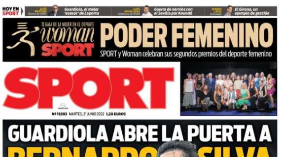 Sport: "Guardiola abre la puerta a Bernardo Silva"