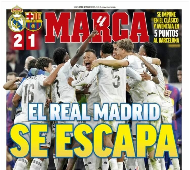 Marca: "El Real Madrid se escapa"