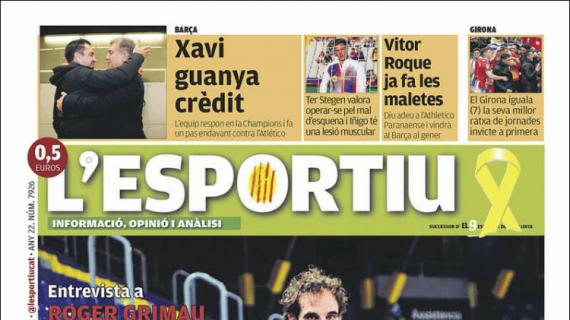 L'Esportiu: "Xavi gana crédito"