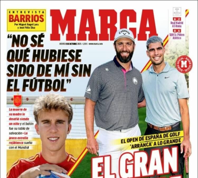 Barrios en Marca: "No sé qué hubiera sido de mí sin el fútbol"