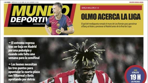 Mundo Deportivo, Ed. Vizcaya: "Alivio Nico Williams"
