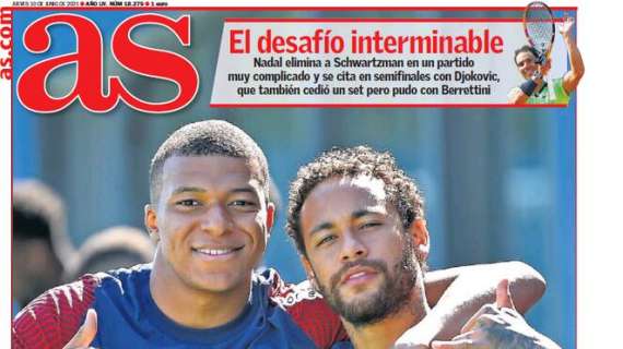 As: "Neymar bloquea a Mbappé"