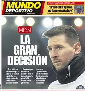 Mundo Deportivo: "Messi, la gran decisión"