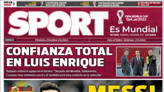 Sport: "Messi vuela a cuartos"