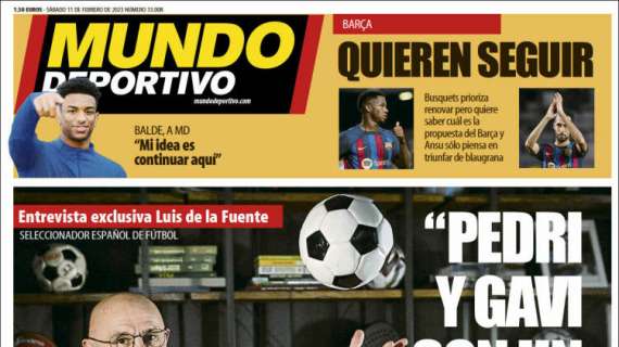 De La Fuente en Mundo Deportivo: "Pedri y Gavi son un lujazo"