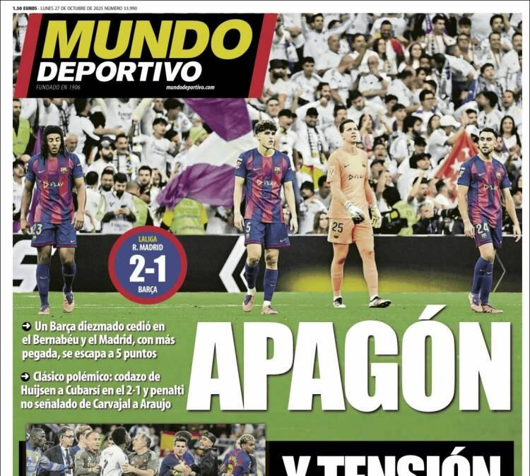 Mundo Deportivo: "Apagón y tensión"