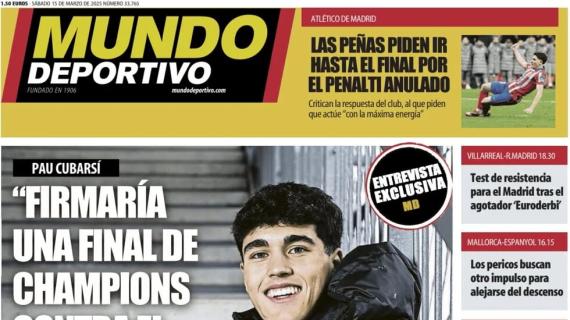 Cubarsí en Mundo Deportivo: "Firmaría una final de Champions contra el Madrid"