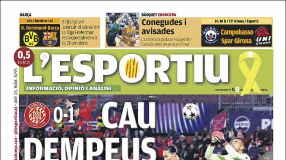 L'Esportiu, Ed.Girona: "Cae de pie"