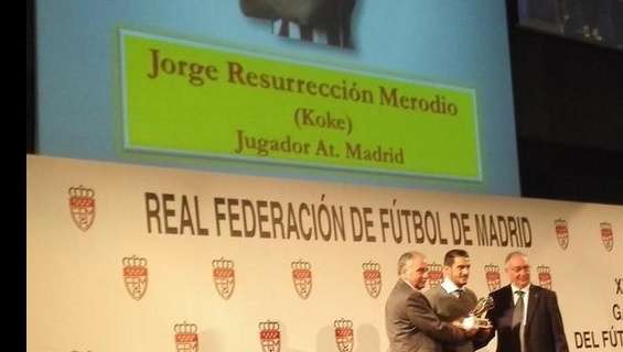 Koke y Ancelotti, condecorados en la Gala del Fútbol de Madrid