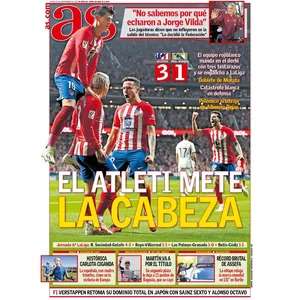 As: "El Atleti mete la cabeza"