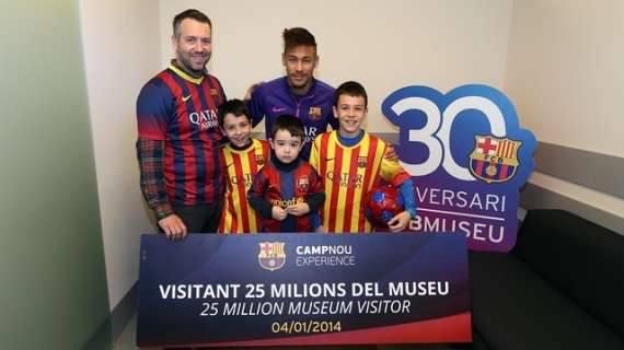 Neymar recibe a los visitantes número 25 millones del Museo del FC Barcelona