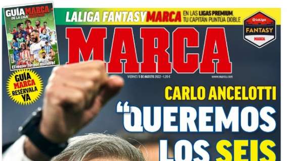 Marca, Ancelotti: "Queremos los seis títulos"