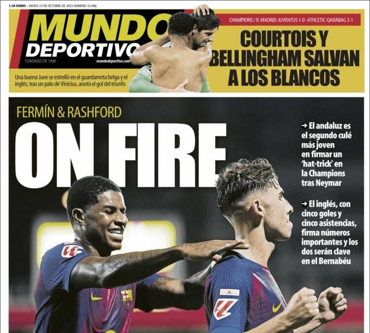 Mundo Deportivo: "Fermín & Rashford, on fire"