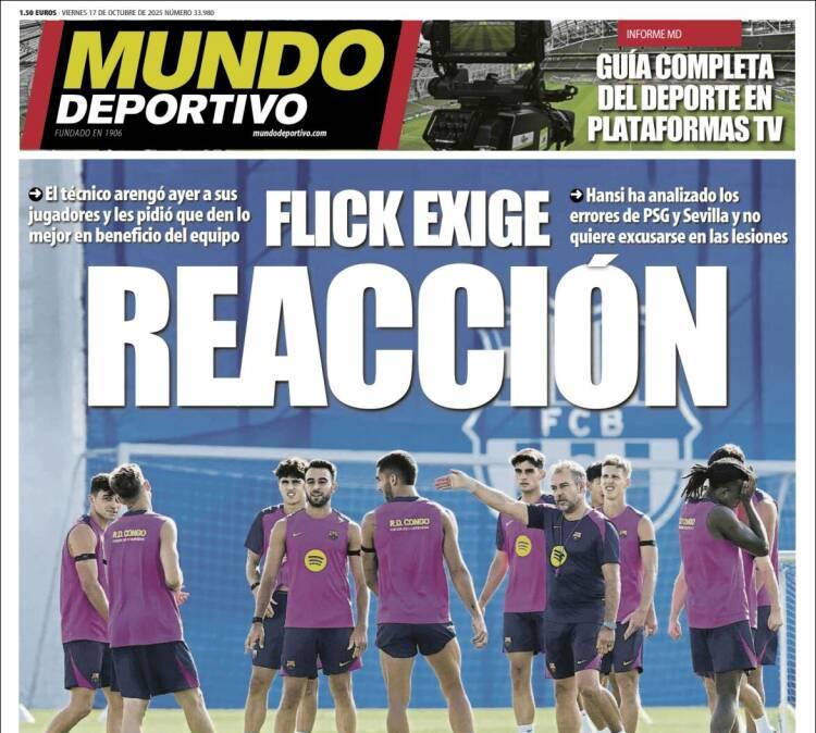 Mundo Deportivo: "Flick exige reacción"