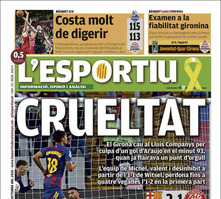 L'Esportiu, Ed.Girona: "Crueldad"