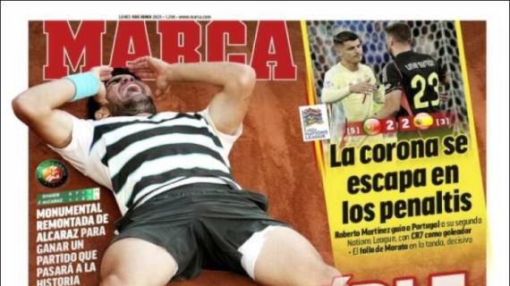 Marca: ”La corona se escapa en los penaltis”