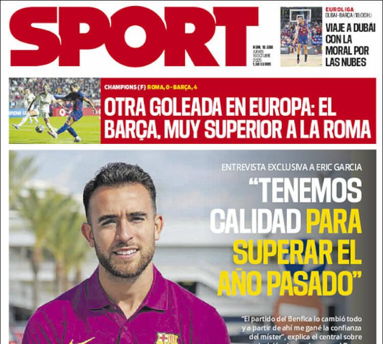 Eric Garcia en Sport: "Tenemos calidad para superar el año pasado"