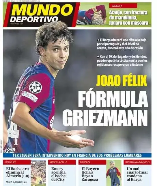 Mundo Deportivo: "Joao Félix, fórmula Griezmann"