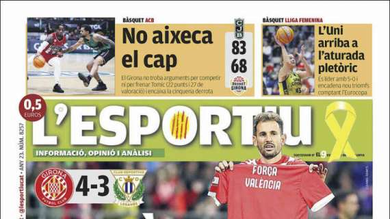 L'Esportiu, Ed.Girona: "Victoria con mensaje"