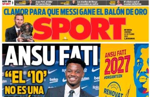 Sport, Ansu Fati: "El '10' no es una presión"