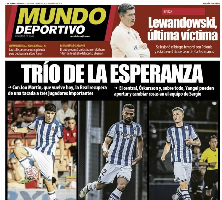 Mundo Deportivo, Ed.Guipúzcoa: "Trío de la esperanza"