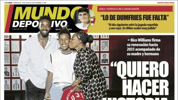 Mundo Deportivo, Ed.Vizcaya, Nico Williams: "Quiero hacer historia aquí"