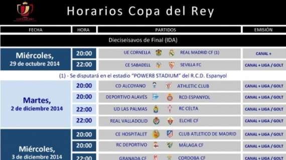 El Real Madrid visitará al Cornellà el 29 de octubre a las 20 horas
