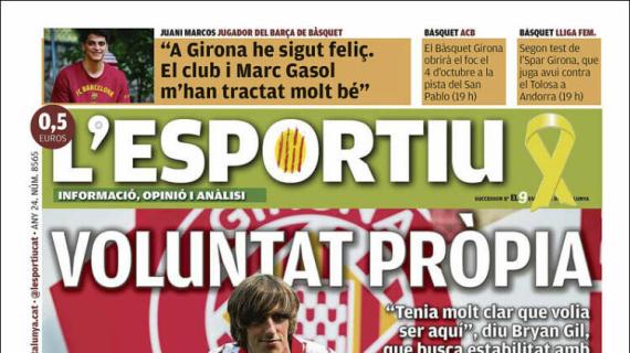 L'Esportiu, Ed.Girona: "Voluntad propia"
