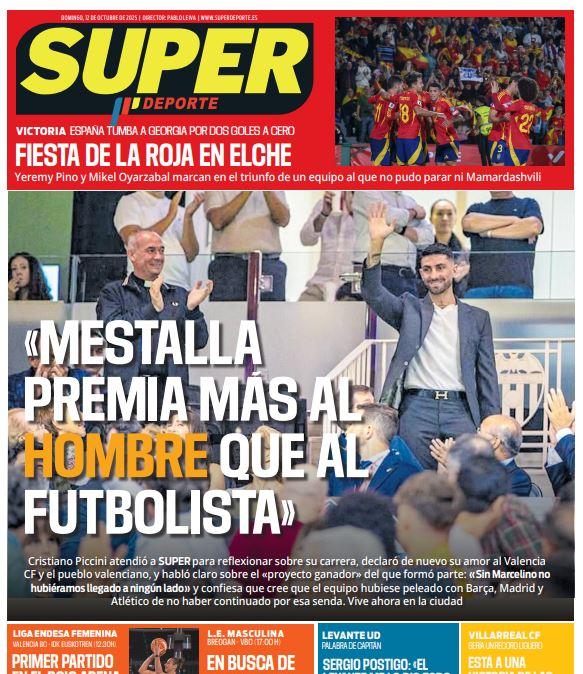 Piccini en Superdeporte: "Mestalla premia más al hombre que al futbolista"