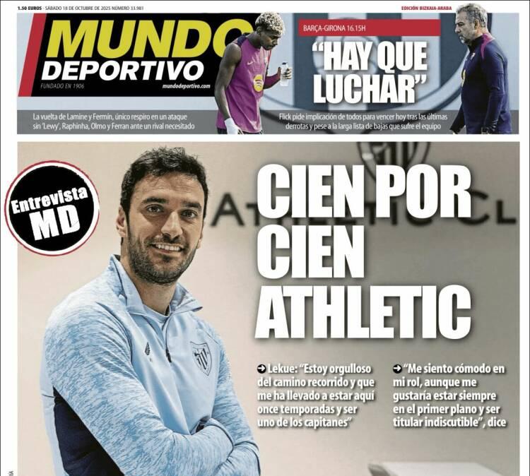 Mundo Deportivo, Ed.Vizcaya: "Cien por cien Athletic"