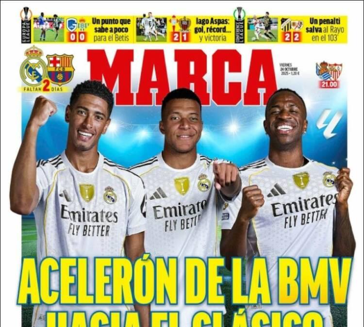 Marca: "Acelerón de la BMV hacia el Clásico"