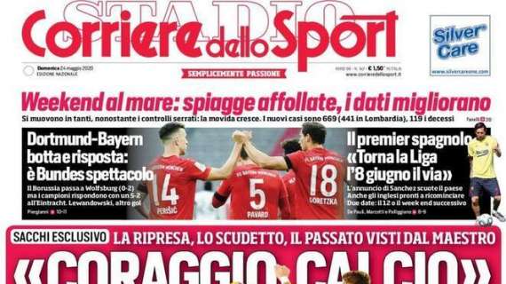 Corriere dello Sport: "Sacchi: 'Coraggio calcio'"