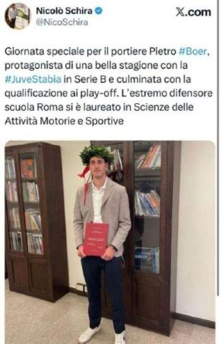 FOTO TB - Juve Stabia, Pietro Boer diventa dottore