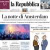 La Repubblica in apertura: "La notte di Amsterdam. L'Olanda si scusa con Israele"