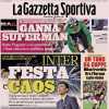 La prima pagina de La Gazzetta dello Sport: "Inter, festa e caos"