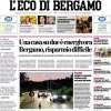La prima pagina dell'Eco di Bergamo: "Koopmeiners botta alla testa: esce in barella" 