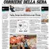 Il Corriere della Sera apre con la Supercoppa: "L'Inter batte l'Atalanta, oggi Juventus-Milan"