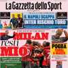 La Gazzetta dello Sport in apertura col rilancio di Cardinale: "Milan resti mio"