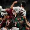 La Roma vince a Torino. A fine gara la festa dei calciatori a Hummels per il suo...