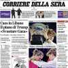 Il Corriere della Sera in prima pagina: "Milan, che rimonta a San Siro. Inter, poker a Lecce"