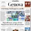 La Repubblica (ed. Genova) in prima pagina: "Crisi Samp, Sottil appeso a un filo"