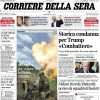 Italiane nelle coppe europee, il Corriere della Sera in apertura: "Cascata d'oro"