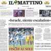 Il Napoli delude e fa 2-2 col Frosinone, Il Mattino in prima pagina: "Fischi al sole"