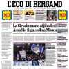 L'Eco di Bergamo in prima pagina sulla Dea: "L'Atalanta è da sola in testa alla classifica"